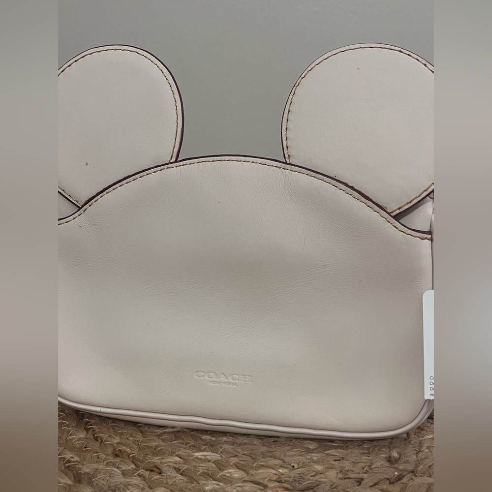 NWT! Coach Limited Edition Mickey Mouse Ears Wristlet in Chalk Color - Picture 2 of 6